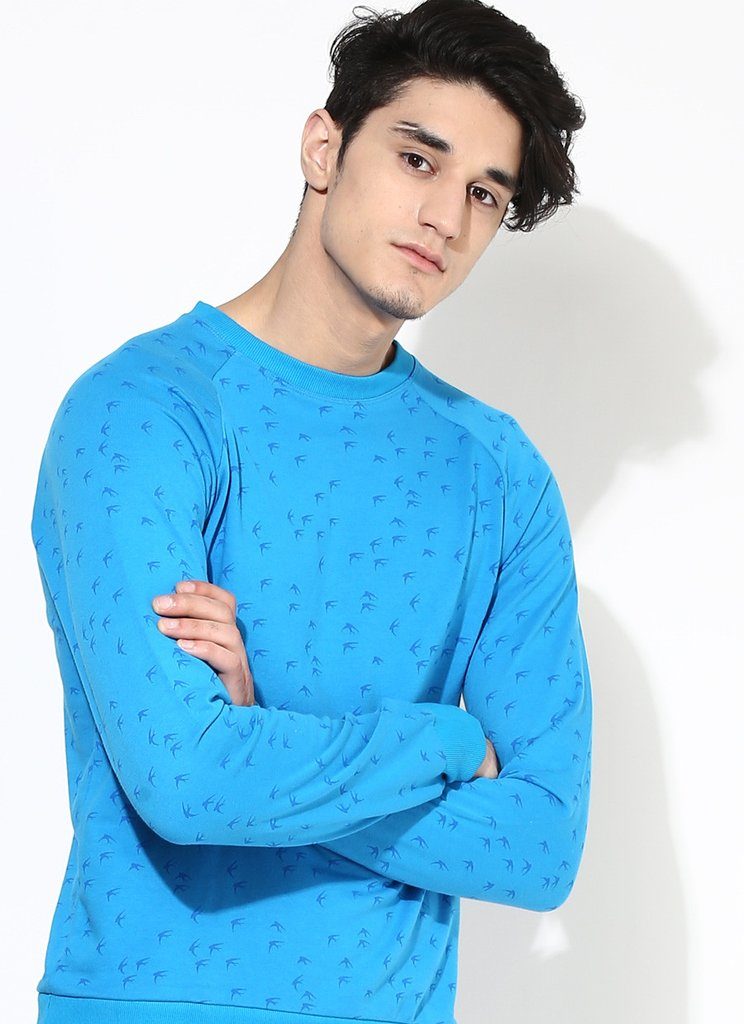 Brown Boy - Allover Print Blue Sweatshirt
